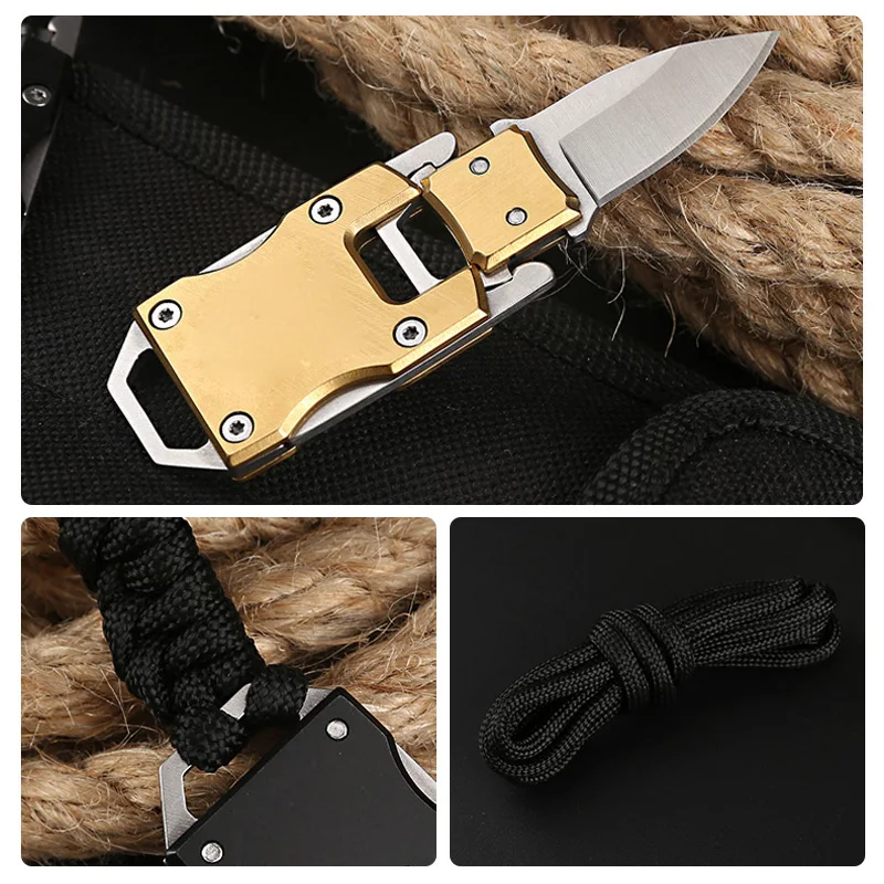 Folding Pocket Knife Stainless Steel Mini Knife for Survival Compact Keychain Folding Knife with Sheath for EDC Hunting Camping Folding Pocket Knife Stainless Steel Mini Knife for Survival Compact Keychain Folding Knife with Sheath for EDC Hunting Camping