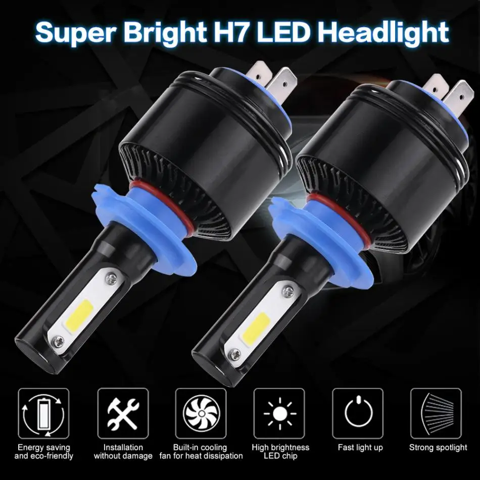 1 Pair H7 LED Headlamp 72W 4000LM 6500K Car LED Headlight Headlamp