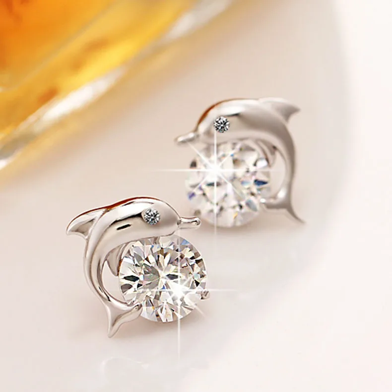 Dolphin earrings silver Clearance