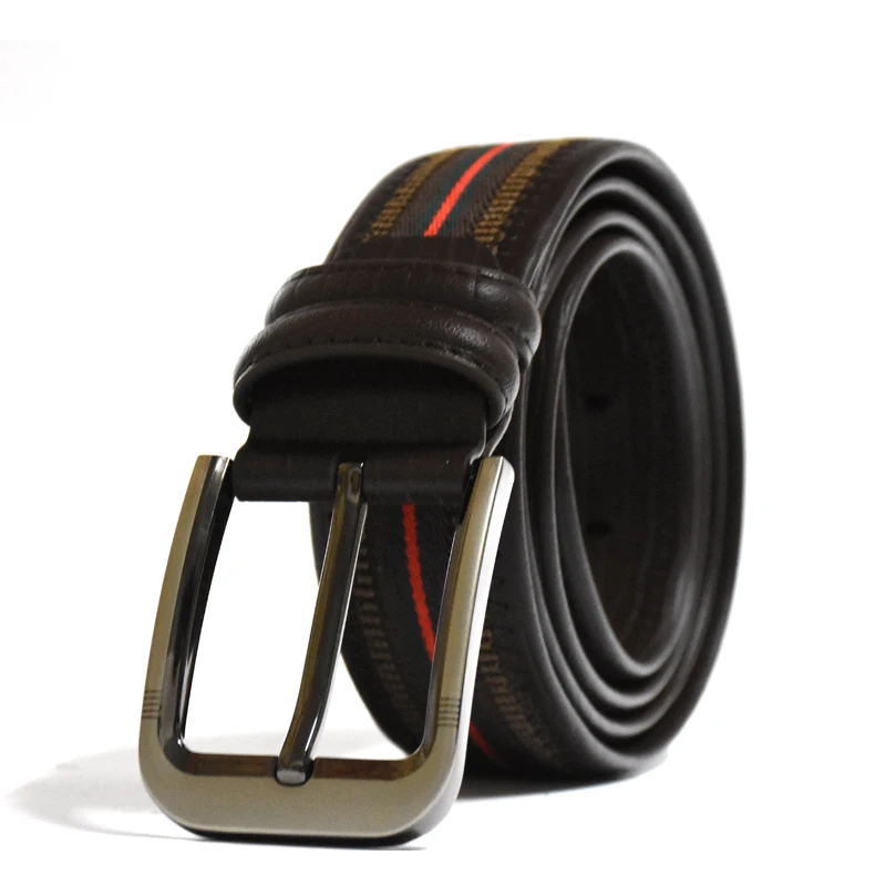 

younger sport canvas belt for men leather belts jean's pin buckle strap men's belt luxury quality brown