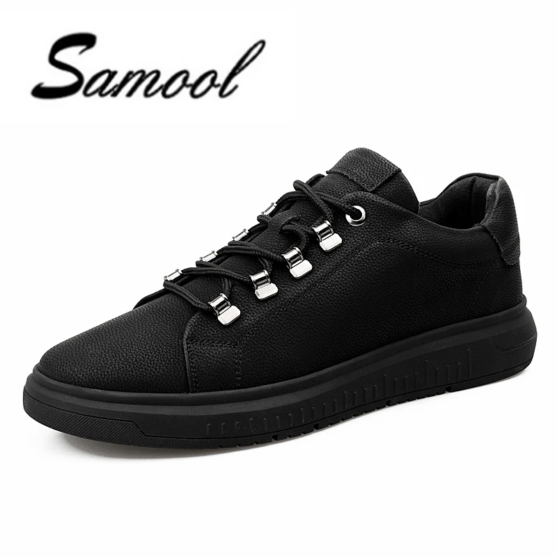 

Brand Men Shoes Fashion Flats Genuine Leather Casual Shoes with Fur Warm Shoes for Winter Platform Lace Up Boat Shoes XX4