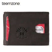 

Teemzone RFID Blocking Slim Bifold Wallet Leather Handmade Credit Card Holder Gift for Man K361