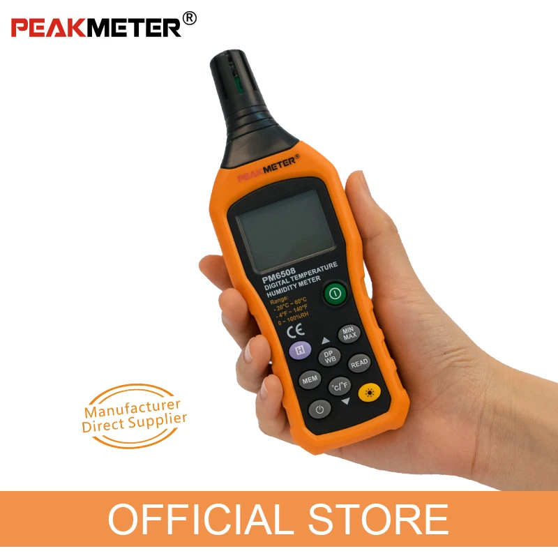 Официальный PEAKMETER PM6508 цифровой Температура Влажность гигрометр термометр метеостанция