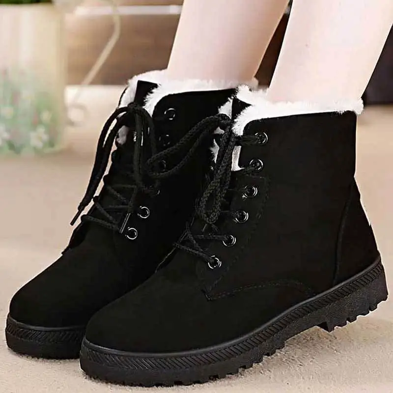 

Fashion Snow Boots Women Plush Boots Winter Ankle Boots For Women Fur Insole Booties Plus Size Booties 2018 Woman Botas Feminina