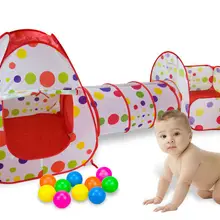 [Новинка] 300 см Крытый открытый дом+ трубка+ бассейн с морским мячом(3 в 1) Палатка складная детская площадка стрельба ползание Игровая палатка детская игрушка