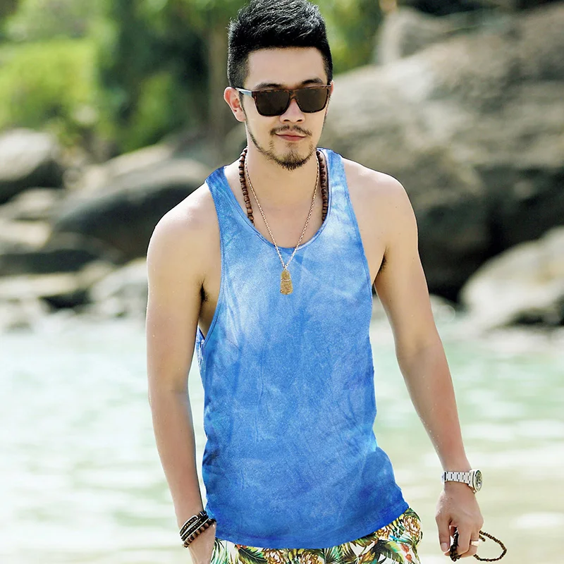 Men's Beach Tank Top Tights Men Sports Quick Dry Breathable Singlets