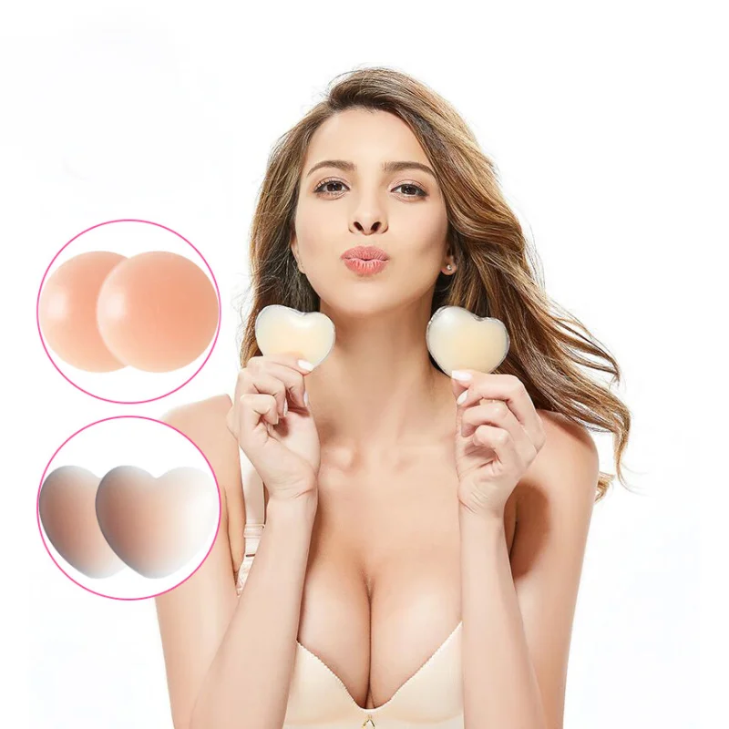 

1Pair Cool Reusable Self-Adhesive Silicone Breast Nipple Cover Bra Pasties Pad Anti-lighting Ultra-thin Waterproof Massage Chest