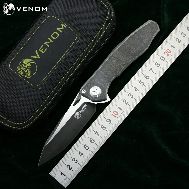 

Kevin John VENOM 4 Wing s35vn TC4 Titanium Flipper folding knife outdoor camping hunting survival pocket kitchen knives EDC too