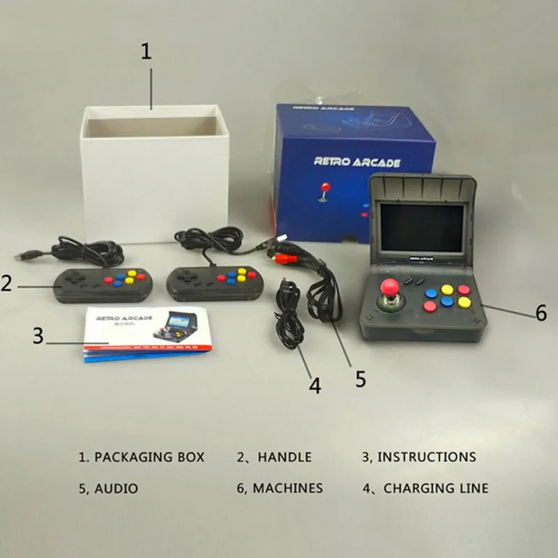 

4.3'' Retro Handheld Game Console Built in 3000 Video Games Handheld Console for NEOGEO Aracade PSP FC Support TF Card S7