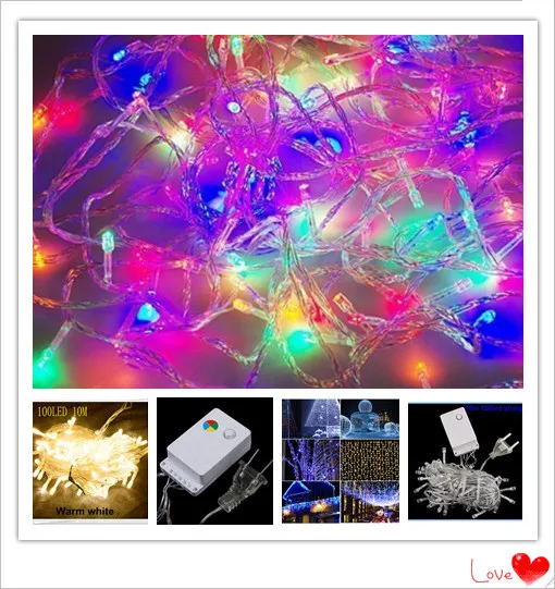 Holiday Sale Outdoor 10m 100 LED string 8 Colors choice Red/green/RGB Fairy Lights Waterproof Party Christmas Garden lights | Лампы и