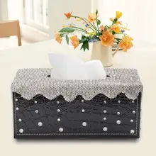 Блестящая Алмазная автомобильная коробка для салфеток, бумажная стойка, элегантная прямоугольная коробка для салфеток, контейнер для полотенец, салфеток, держатель для салфеток для автомобиля