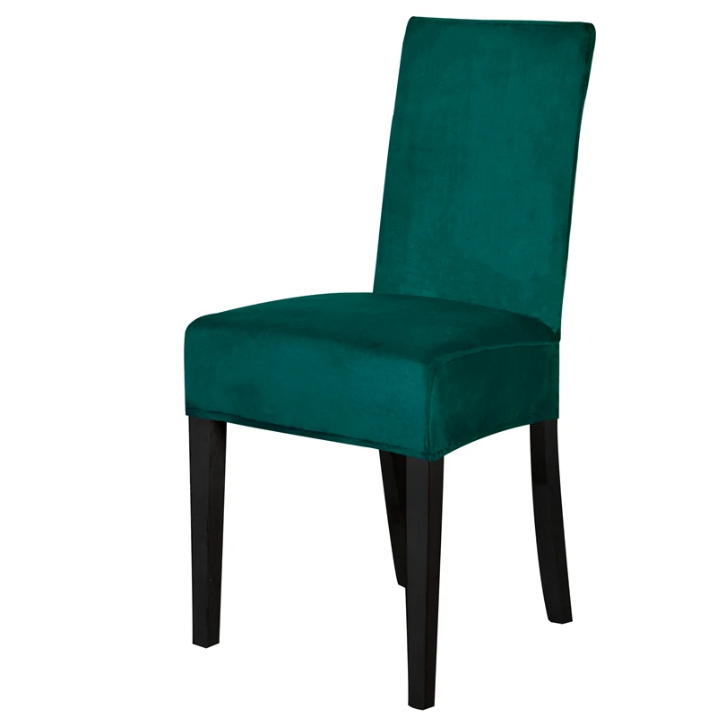 Dreamworld одноцветные эластичные чехлы на стулья из спандекса и бархата, Современные чехлы для обеденных стульев, однотонные окрашенные чехлы для стульев - Цвет: molv