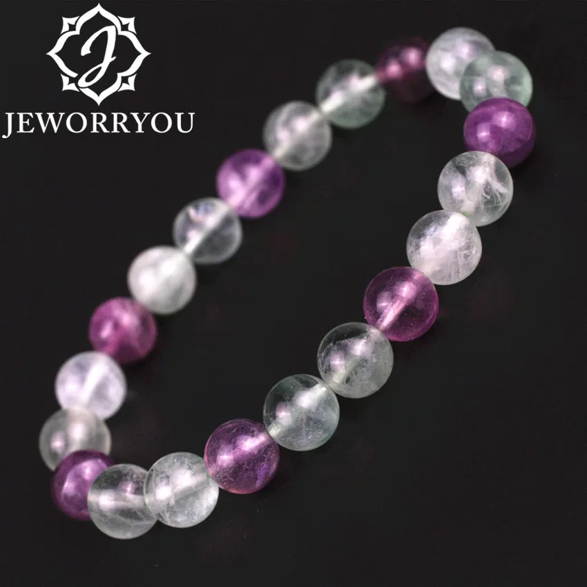 

Women Fashion Bracelets 2017 Fluorite Crystal Bracelet Round Natural Stone Bead Bracelet 6-10mm Jewelry Women Bracelets Bangles