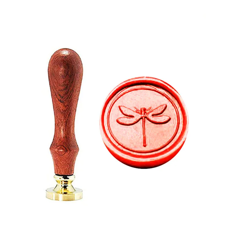 1 wax seal stamp Стрекоза воск печать свадебные приглашения винтажный подарок Палисандр Ручка изображение на заказ набор букв набор подписи на заказ - Цвет: 1 wax seal stamp