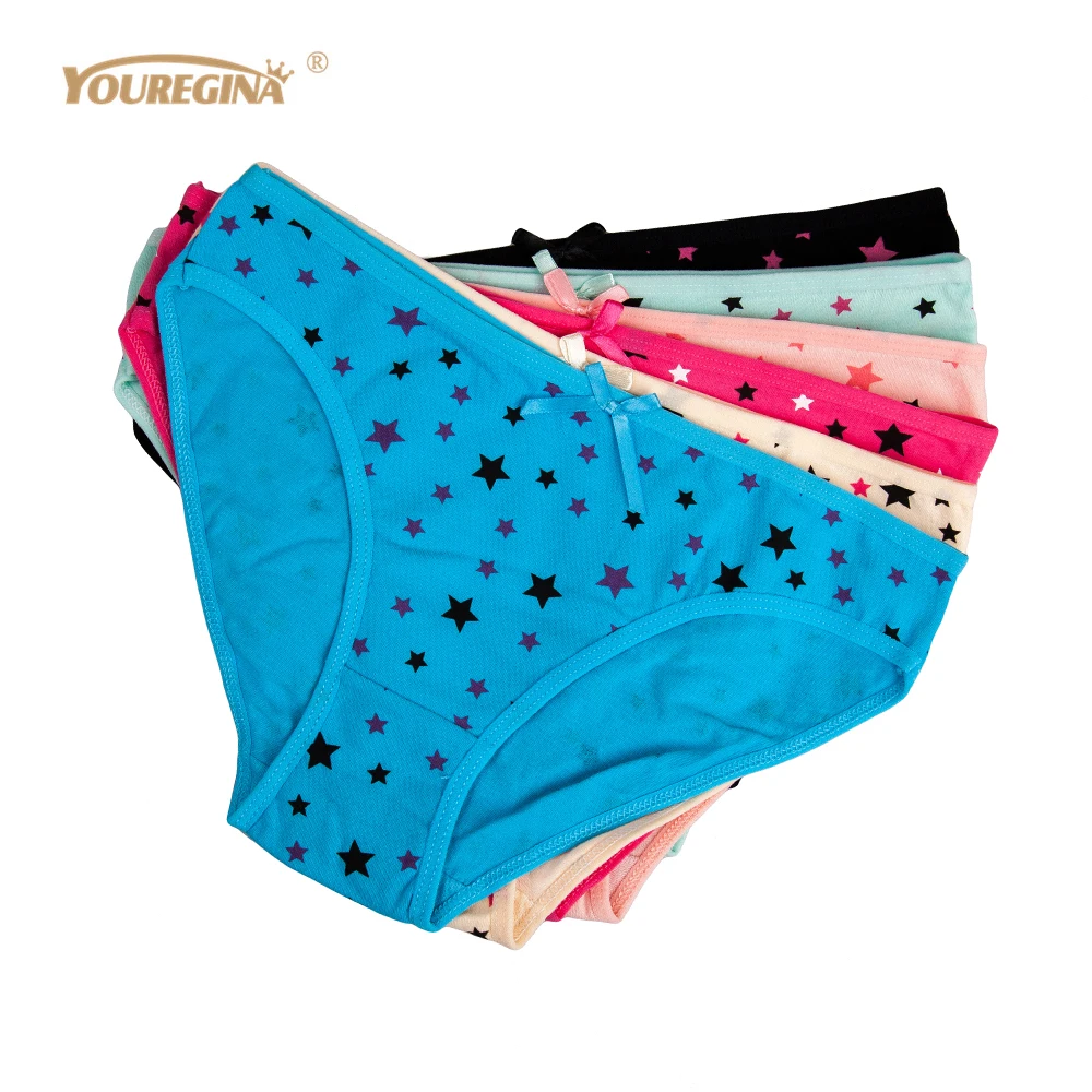 YOUREGINA Women Panties Cotton Ladies Underwear Briefs Woman Sexy Star Print Underpants Lingerie