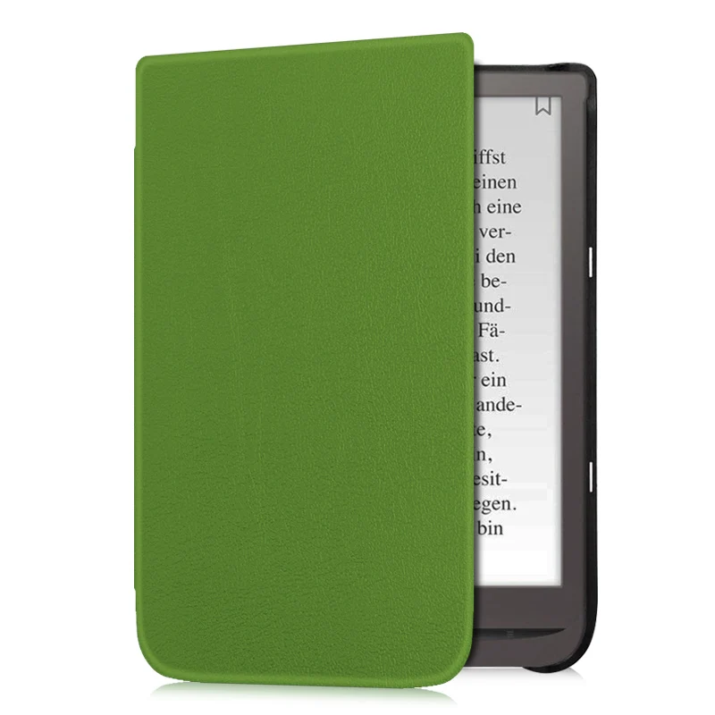 BOZHUORUI смарт-чехол для 7," PocketBook 740 InkPad 3 читалка с автовключение/сна Магнитная ультра- тонкий кожаный чехол - Цвет: Green