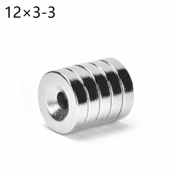 

Lot 100pcs 12*3 12x3 Strong Ring Countersunk Magnets 12mm x 3mm Hole 3mm Rare Earth Neodymium 12*3-3mm free shipping