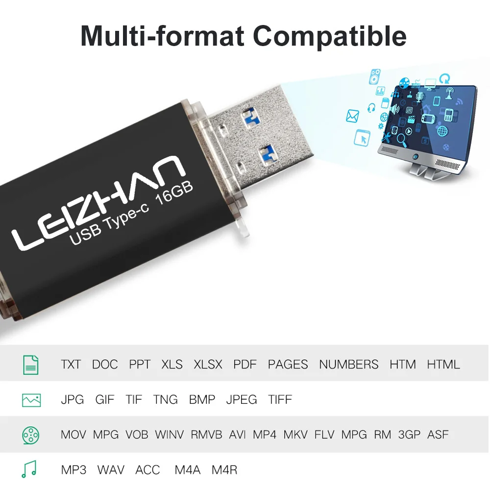 LEIZHAN Photostick 128GB TYPE-C USB флеш-накопитель высокоскоростной 64GB USB C карта памяти флеш-накопитель 32GB tipo c флэш-накопитель 16G