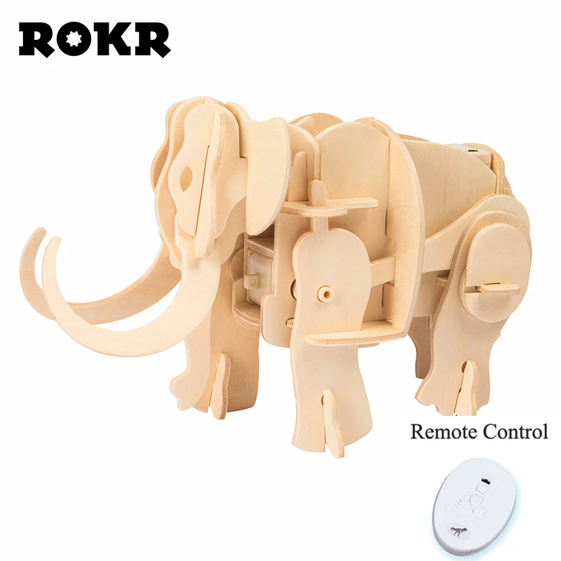

ROKR DIY Mammoth Model Handmade Toys 3D Wooden Puzzle Assembly Model Building Kit Toys for Children Kids A400S Drop Shipping
