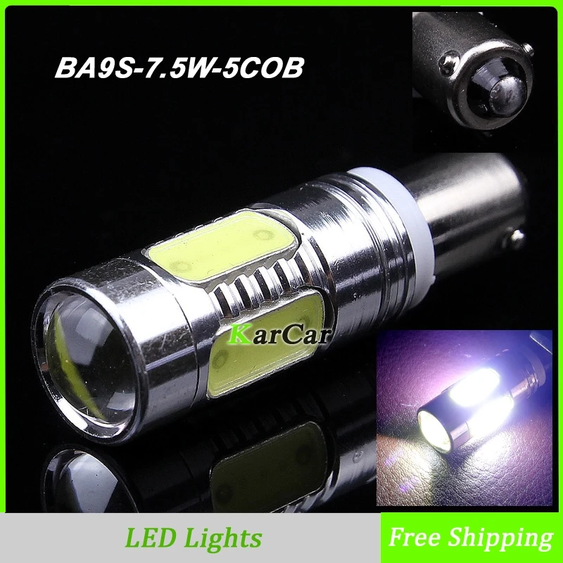 

2PCS/Lot 7.5W BAY9S 5COB LED Clearance Light with Lens, 120 Degree Base High Power Wholesale Car Reverse Lights