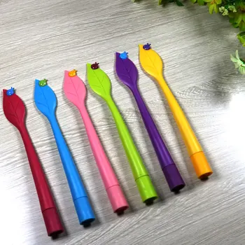

Creative cute beetle leaf-shaped ballpoint pen can bend silicone ballpoint pen to write stationery for school and office ball pe