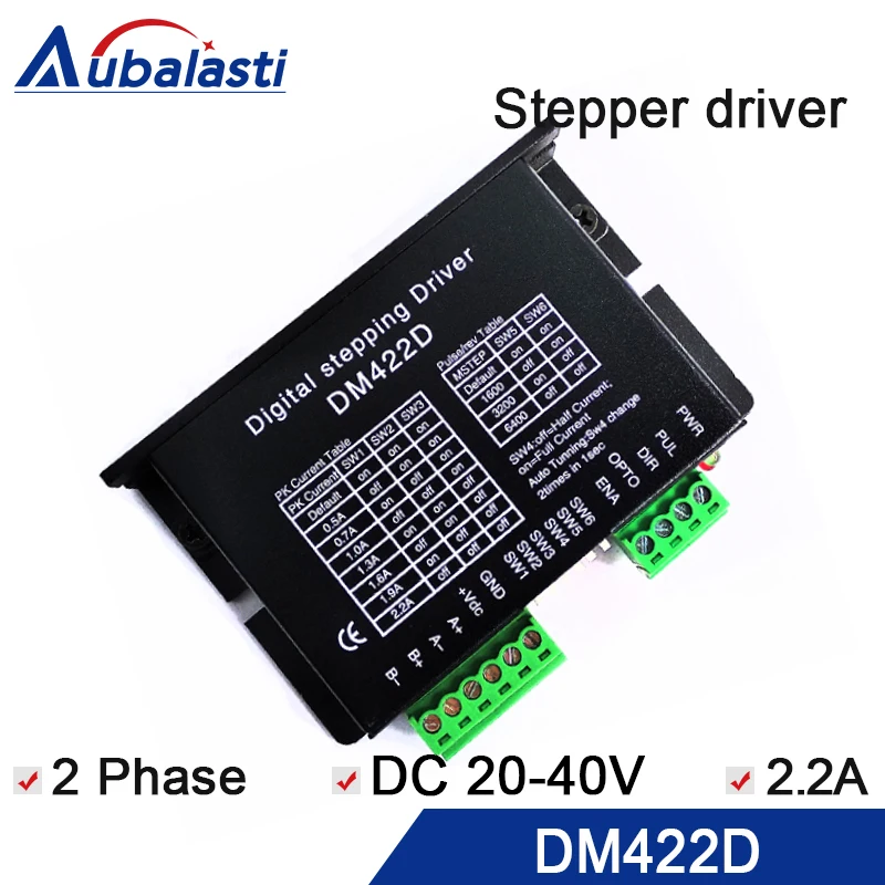 

2 phase digital hybrid stepper driver DM422D input voltage VDC 20-40V 2phase current 2.2A match the motor 42 serial