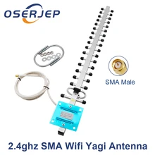 2,4 ghz беспроводная Wifi антенна 24dbi Sma Male Wlan 2,4g Антенна Yagi 0,3 m 1,5 m 3m 5m 10m кабель для повторителя сигнала Усилитель
