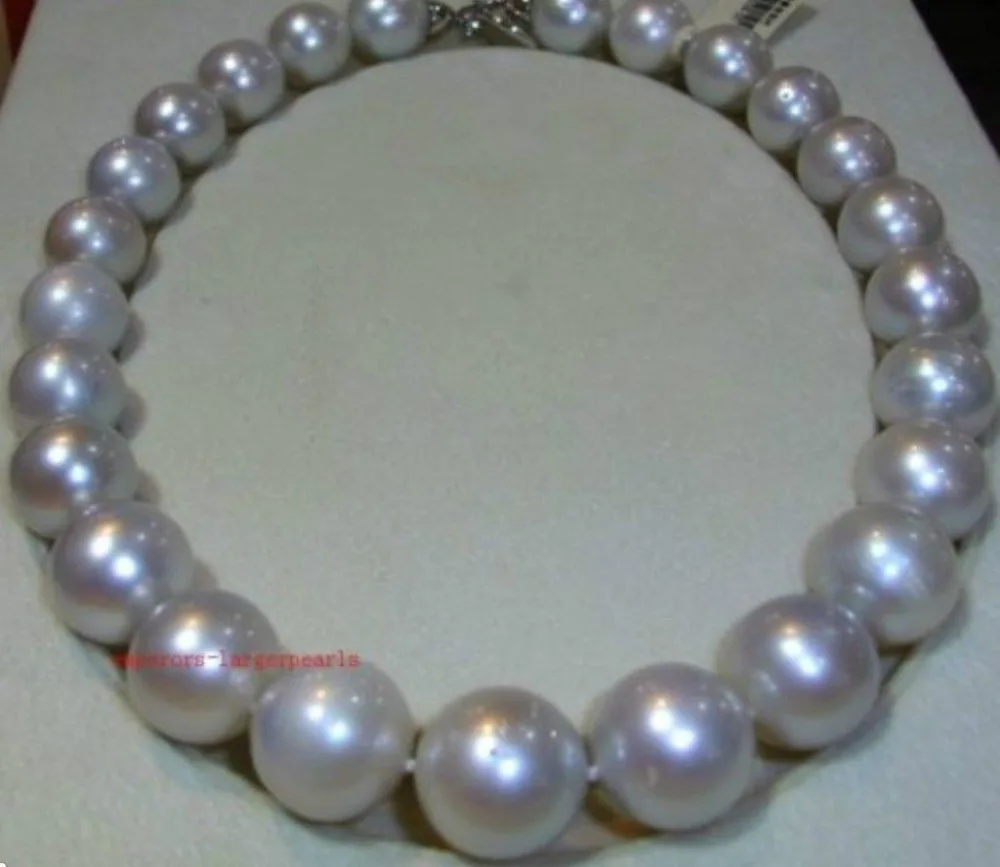 

FREE SHIPPING HOT sell new Style >>>> 12mm HUGE AUSTRALIAN SOUTH SEA WHITE PEARL NECKLACE 18inch