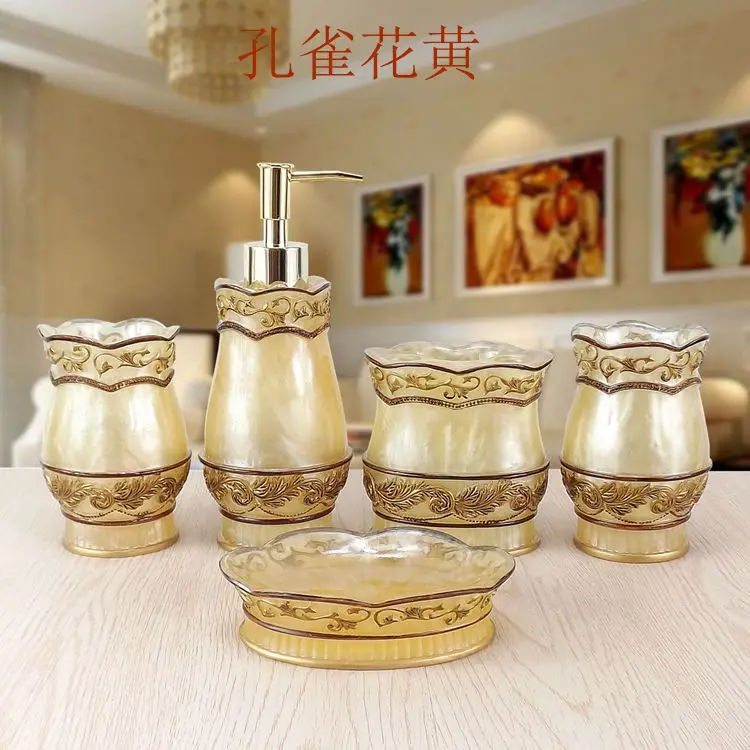 

Banheiro Toothbrush Holder Bathroom Set Lemei Resin Five Piece Bathroom Wash European Suit Pieces Of Sanitary Toothbrush Set