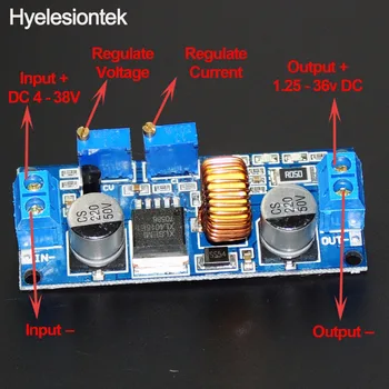 

XL4015 5A CC CV Step Down Buck Converter Adapter DC DC Adjustable DC-DC Step-Down Power Supply Voltage Module LED Voltmeter DIY