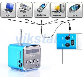 

micro SD TF USB portable radio FM speaker internet radio,mobile phone vibration pc music player,multifunction mini speaker V26R