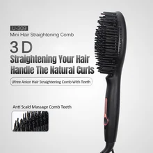 Мини прямой Выпрямитель волос отрицательных ионов постоянной температуры газовая каменная керамика электрическая плойка Инструменты для укладки