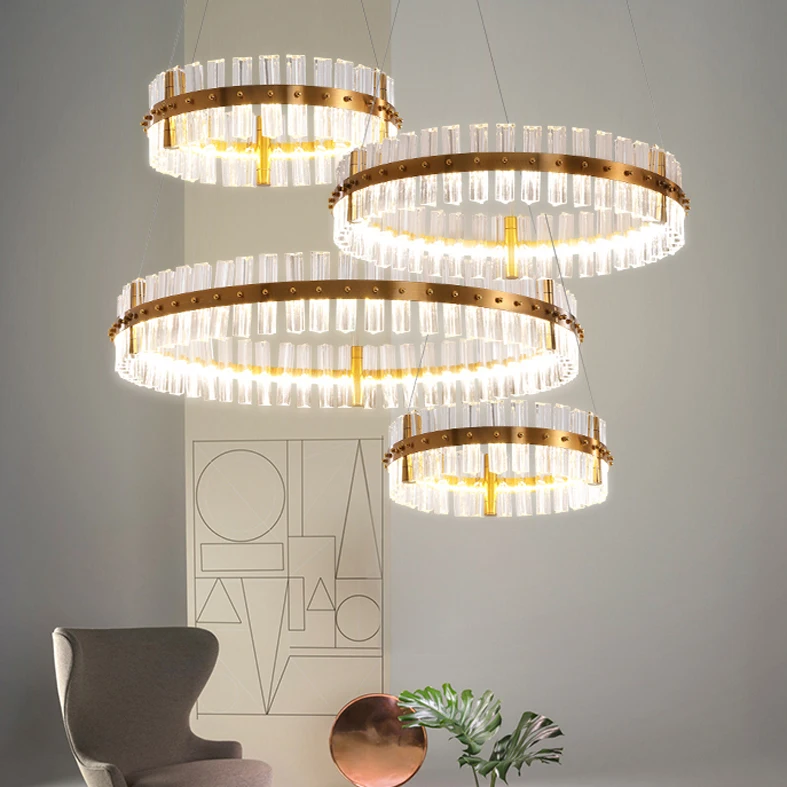 

Modern Crystal Chandelier LED Lights American Shining Round Chandeliers Lighting Fixture Luxury Home Indoor Lighting New Arrival