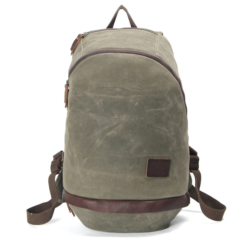 Army Green Large Capacity Laptop School Backpacks Men's Canvas Backpack