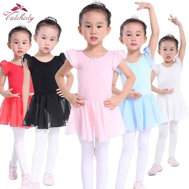 Розовый балетное платье Детское трико пачка танцевальная одежда костюмы балетное трико для девочек Балерина