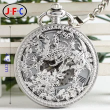 Rétro classique relief creux montre mécanique cadeau table Rome pivoine ridiculisé Phoenix Tuo table flip femelle étudiants B006