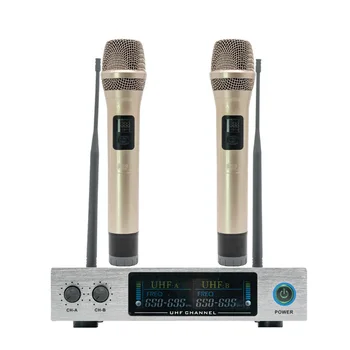 

Professional Wireless Microphone System 900T 2Channel UHF Dynamic Professional 4 Headphones Collar Line Conference