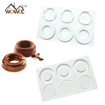 

WOWCC 6-Cavity Silicone Donut Baking Pan Non-Stick Mold Dishwasher Decoration Tools Baking Nonstick and Heat Resistant Reusable