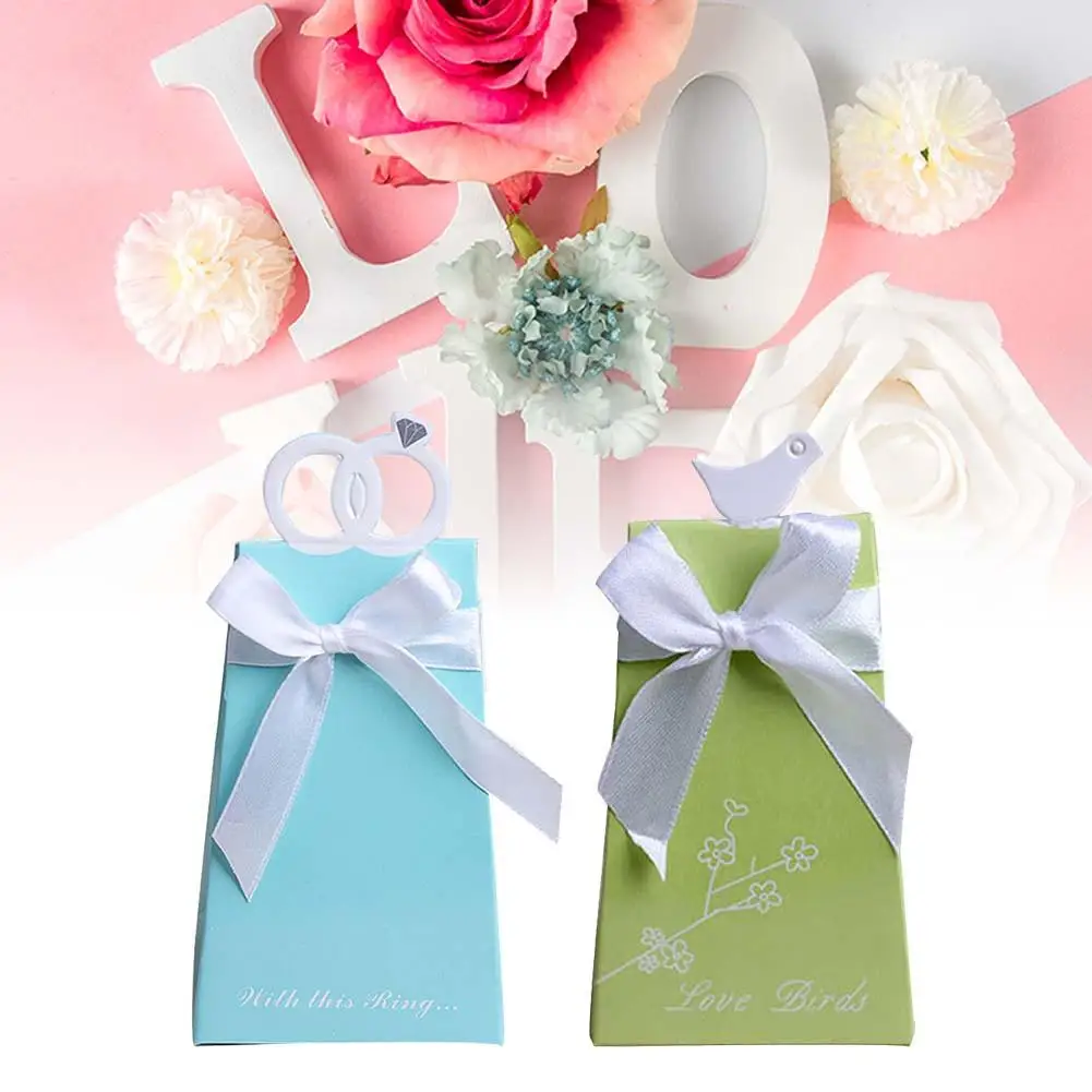 

20PCS/Pack Wedding Supplies Blue Diamond Ring Candy Box Candy Packaging Blue Diamond Ring For Tiffany Wedding Candy Box