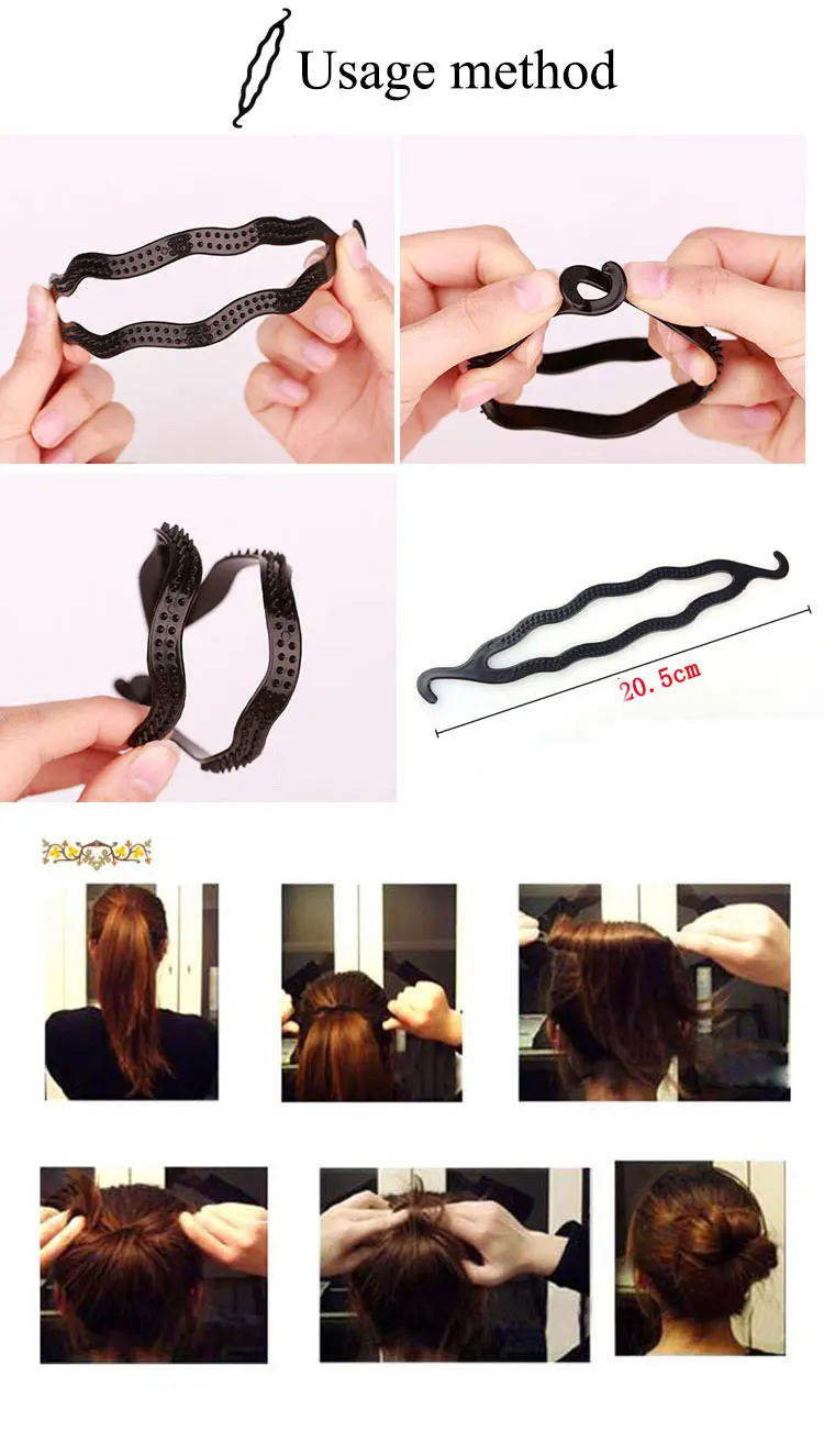 1Set=4pcs Women Girls Quick Hair Making Tools Set 6 Colors Diy Hair Ponytail Headbands Hairbands Hair Accessories