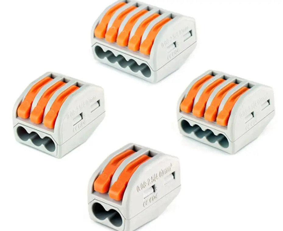 

PCT-212/213/214/215 Universal Building Wire Compact Wire Wiring 2/3/4/5 Pin Conductor Terminal Block Lever 0.08-2.5mm