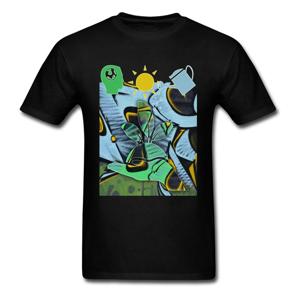 Brand GRAFFITI PLANTS ECO Street T Shirt Round Neck Cotton Fabric Men Tees Short Sleeve Autumn Street T Shirt Top Quality GRAFFITI PLANTS ECO black