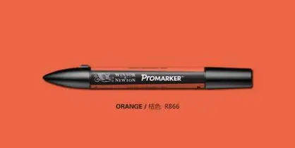 Winsor& Newton ProMarkers двухконцевые графические маркеры профессиональные ручки для дизайна красные и оранжевые - Цвет: orange