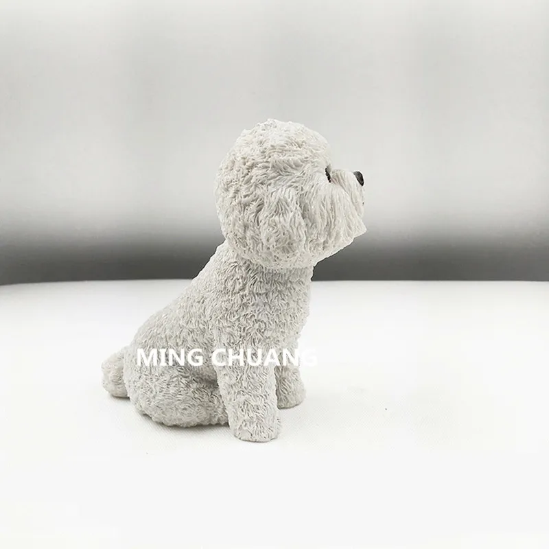 Cute-Simulation-Puppy-Statue-Bichon-Frise-Small-size-terriers-The-pet-dog-Bust-Resin-Action-Figure (1)