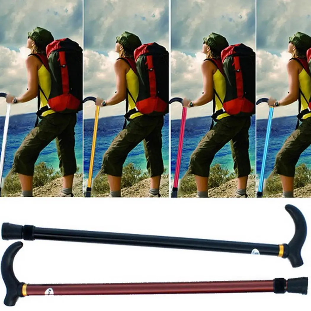 

Telescopic Elderly Walking Stick Blind People Guiding Cane Anti-slip Aluminum Alloy Trekking Pole Outdoor Camping Hiking Crutch