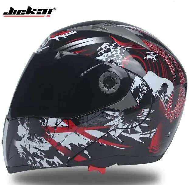 Jetkai мотоциклетный шлем для мужчин и женщин сезон осень-зима Универсальный экспозиционный шлем с двойным щитком - Цвет: 1