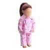 18 inch Girls doll pajamas Pink bunny print pajamas Baby toys dress American new born clothes fit 43 cm baby accessories c14