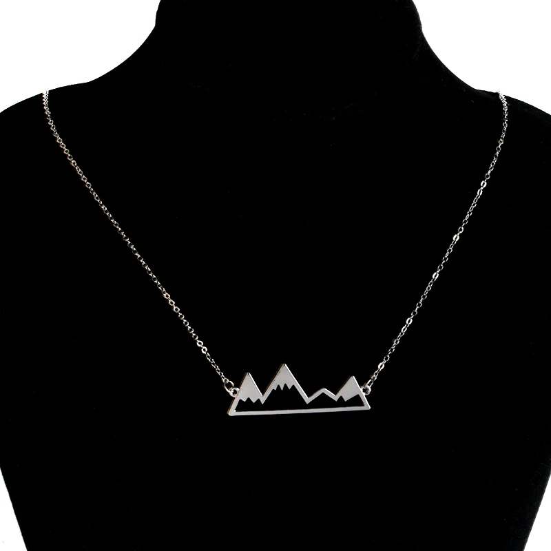 Amazon Popular Series Mountain Top Necklace Snowy Mountain Necklace Dainty Hiking Nature Outdoor Jewelry Mountain Climbing Gifts