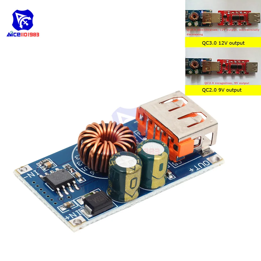 

Mobile Phone USB DC Step Down Module 12V 24V to QC2.0 QC3.0 Fast Charging Board for Apple Huawei FCP Samsung AFC Quick Charger