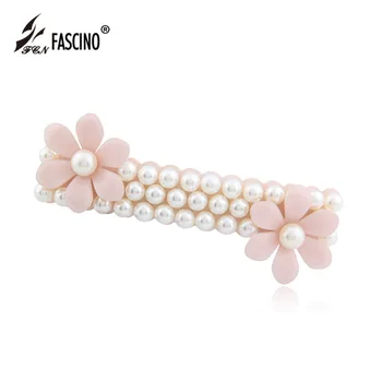 

2016 New Cute Flowers Imitation Pearl Barrettes Hair Clip Acetate Headwear For Women Fashion Hair Jewelry Accessories (BG810174)
